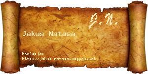 Jakus Natasa névjegykártya